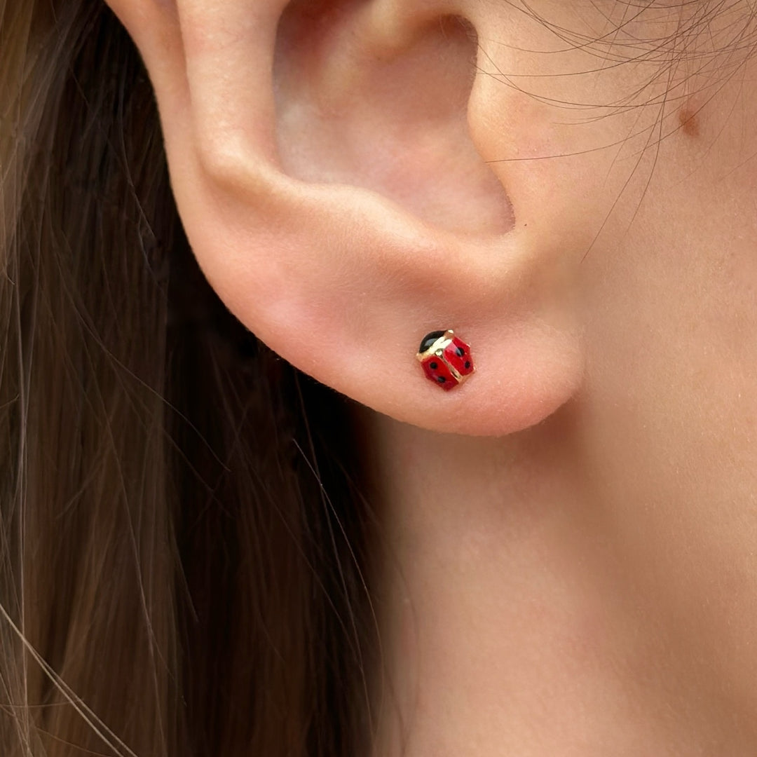 Ohrstecker COCCINELLA 18kt Gold - Finish aus Emaille