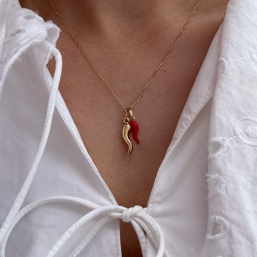 Anhänger CORNICELLO 18kt Gold - 20x6 mm