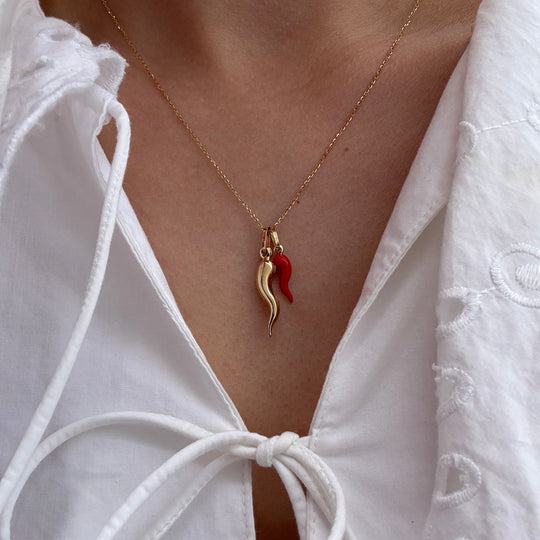 Anhänger CORNICELLO 18kt Gold - 20x6 mm