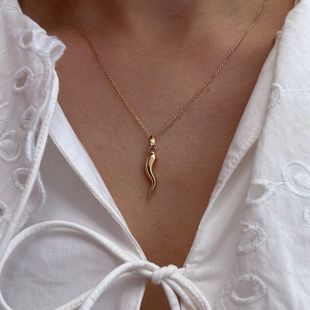 Anhänger CORNICELLO 18kt Gold - 20x6 mm