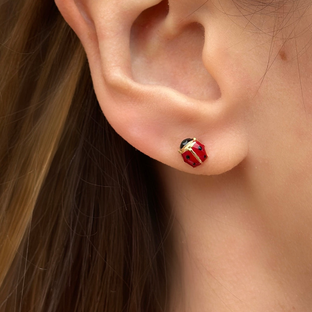 Ohrstecker COCCINELLA 18kt Gold - Finish aus Emaille