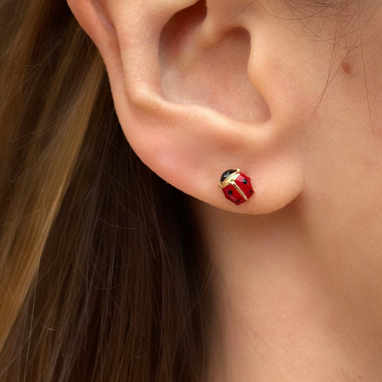 Ohrstecker COCCINELLA 18kt Gold - Finish aus Emaille