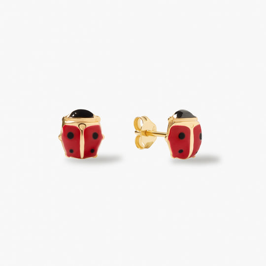 Ohrstecker COCCINELLA 18kt Gold - Finish aus Emaille