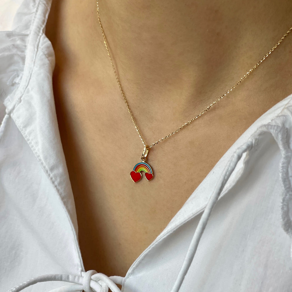 Anhänger DOLCI "AMORE" 18 kt Gold | Emaille - 12x9mm