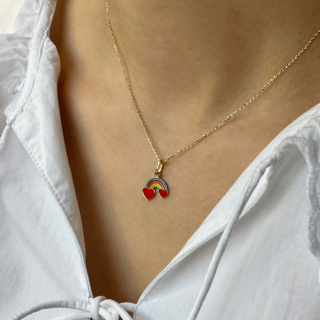 Anhänger DOLCI "AMORE" 18 kt Gold | Emaille - 12x9mm