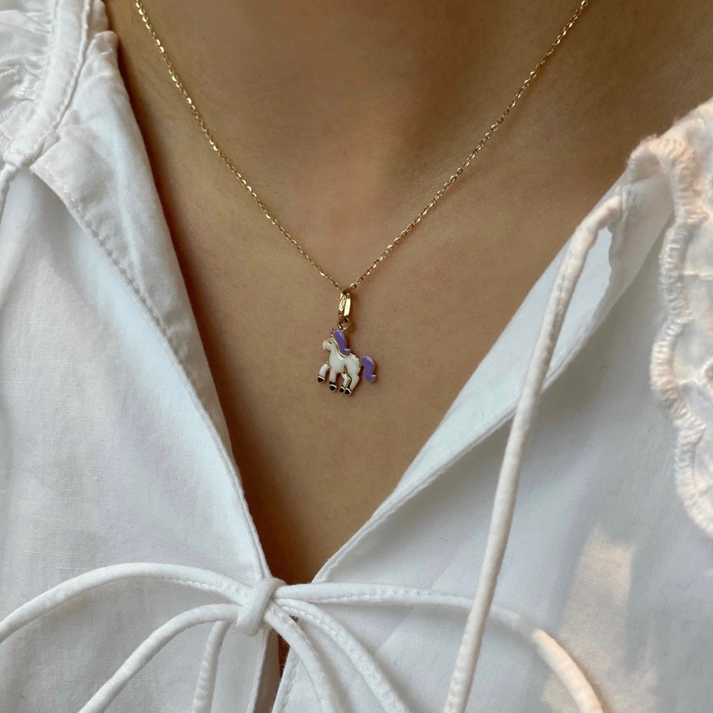 Anhänger DOLCI "VIOLA" 18kt Gold | Emaille - 10x9mm