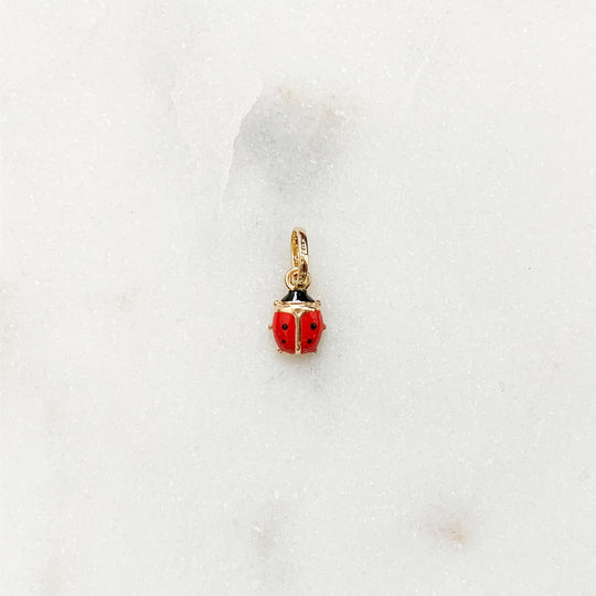 Anhänger COCCINELLA rot 18kt gelbgold - 6x7mm